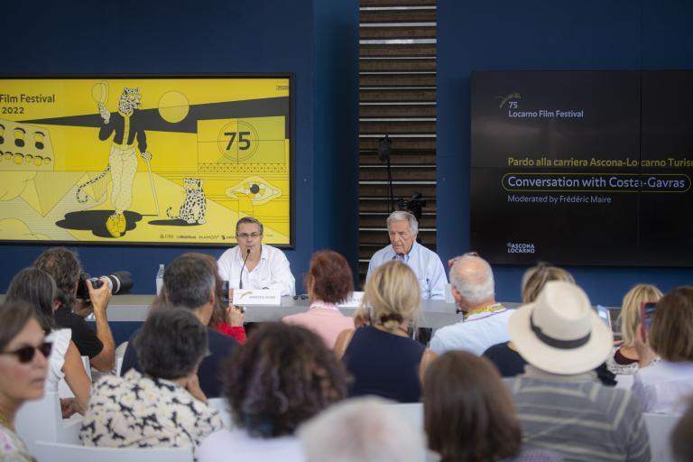 Frédéric Maire en conversation avec Costa Gavras à Locarno (12 août 2021)