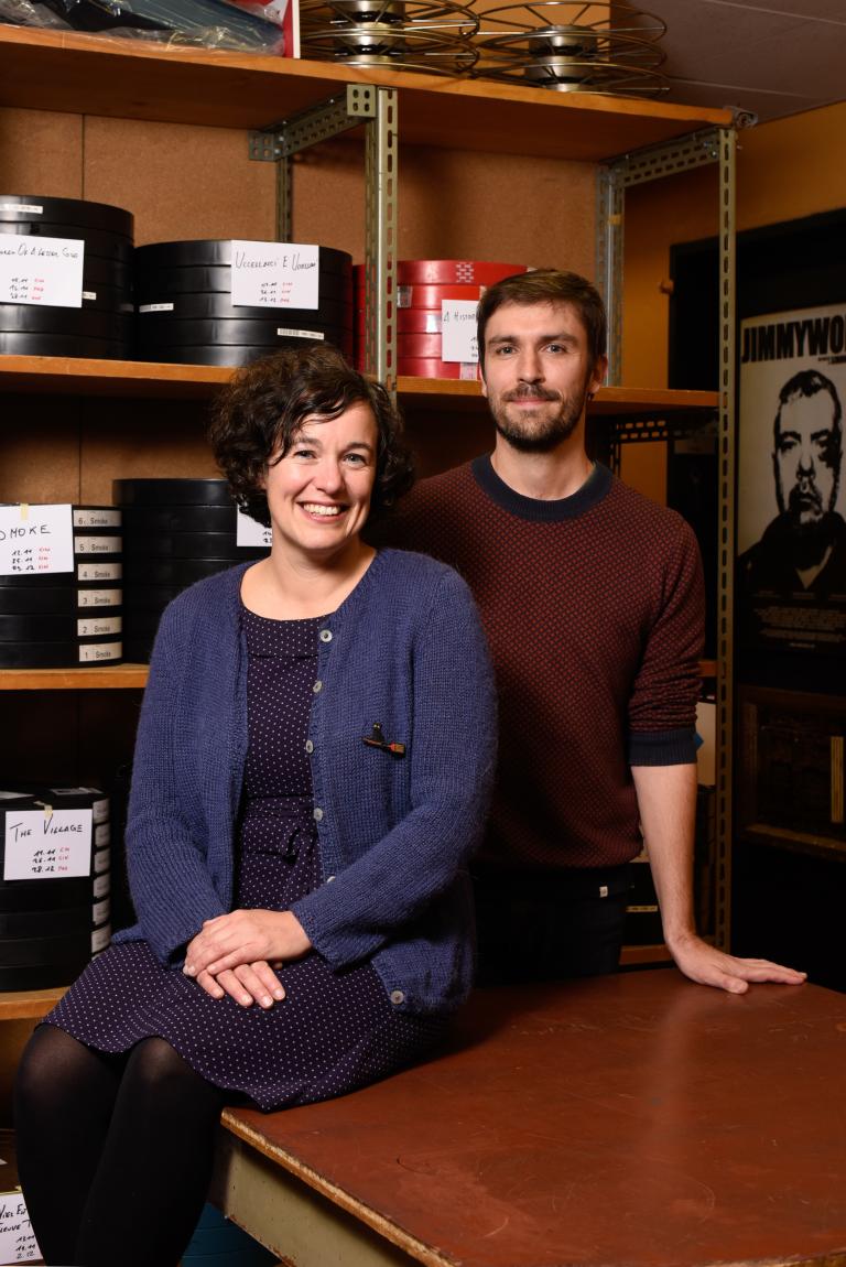 Pauline Gallinari et Maxime Grember à l'occasion de l'avant-première de leur film "Le Parti du Cinéma" le 17 novembre © Cinémathèque suisse / Mathilda Olmi