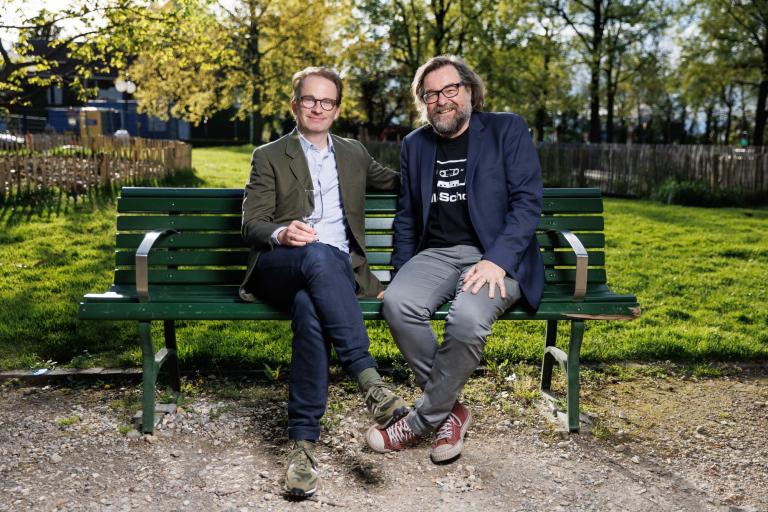 Florian "Doc" Kaps et Jens Meurer le 27 avril à l'occasion de l'avant-première du film "An Impossible Project" © Cinémathèque suisse / Pierre-Yves Massot