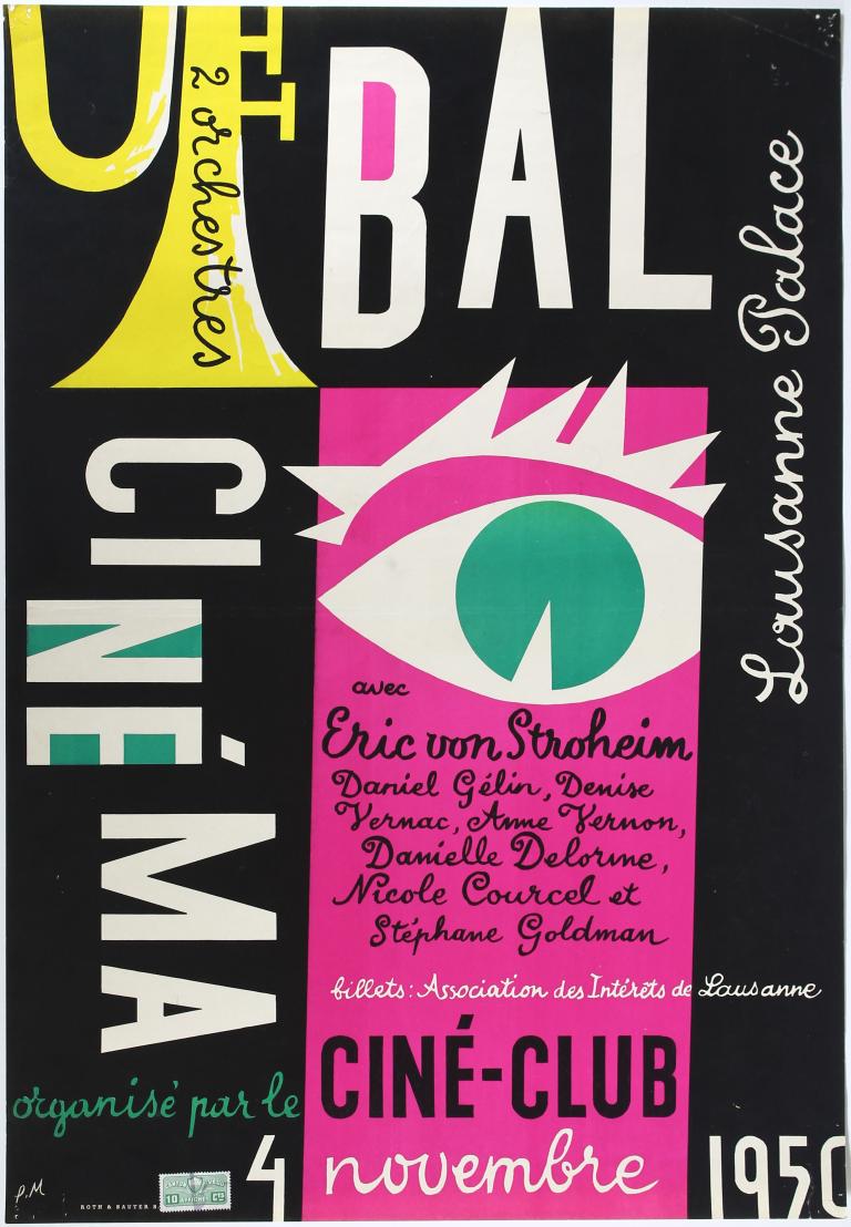 Affiche du bal du cinéma, le 4 novembre 1950