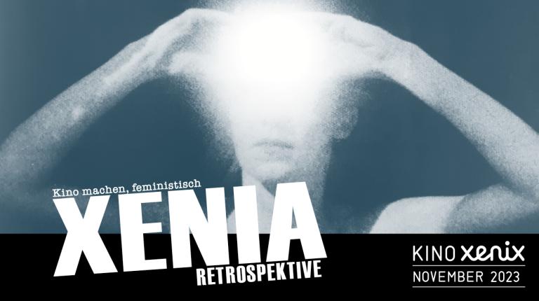 Affiche Retrospective Xenia au Xenia, novembre 2023. Graphisme : Claudia Labhart