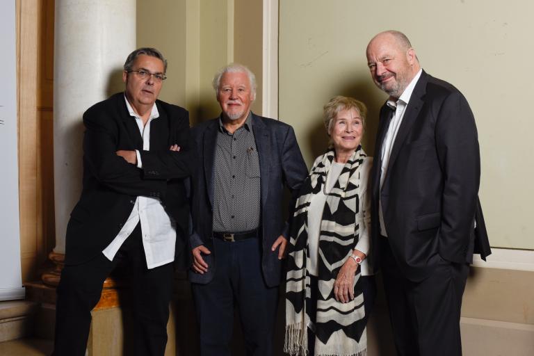 Frédéric Maire, Hervé Dumont, Jacqueline Dumont et Jean Studer © Cinémathèque suisse / Mathilda Olmi