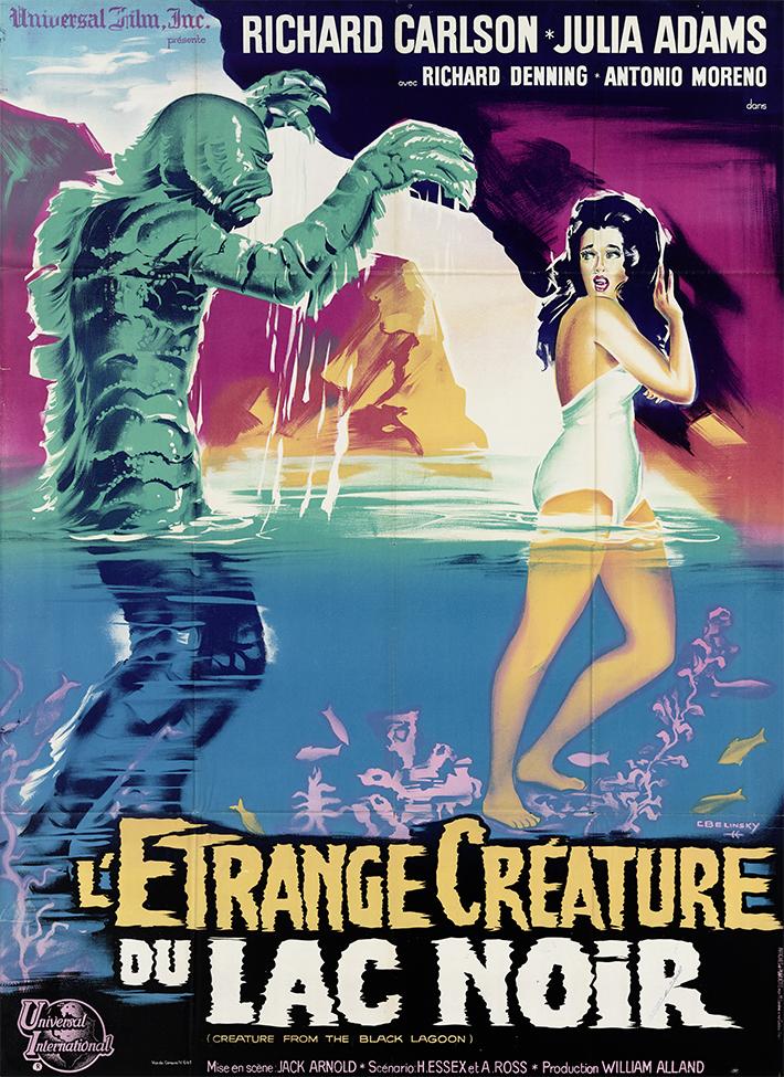 Creature from the Black Lagoon von Jack Arnold (1954). Poster von Constantin Belinsky. Lithographie, France, 1962, 160x120 cm.