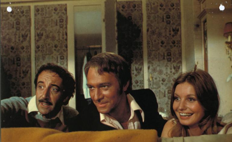 Peter Sellers, Christopher Plummer et Catherine Schell dans Le Retour de la panthère rose de Blake Edwards (1967)