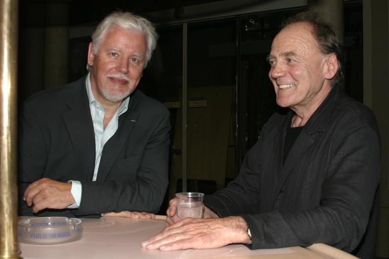 Hervé Dumont und Bruno Ganz im Casino de Montbenon im Juni 2007 für die Vorführung von Pane e Tulipani von Silvio Soldini © Valérie Taillandier / Cinémathèque suisse