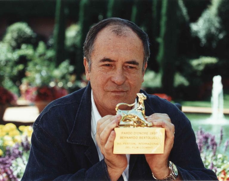 Bernardo Bertolucci am Festival Locarno, wo er 1997 den Ehrenleoparden erhielt. 