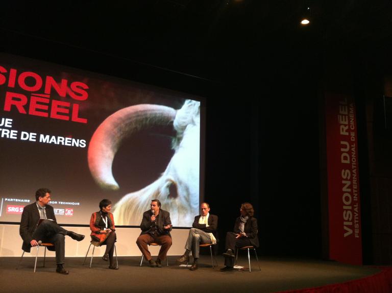Au centre, Frédéric Maire lors de la table ronde autour du film "Archivio a Oriente" et l'utilisation créative des images d'archive