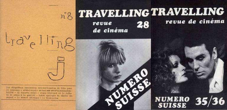 Trois couvertures de la revue Travelling.