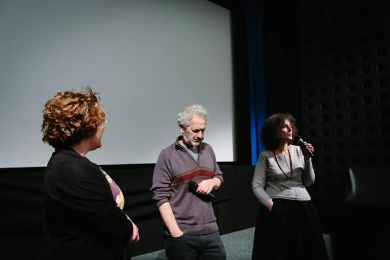Le réalisateur Stephen Apkon présente "Scarecrow" Jerry Schatzberg au Cinématographe, le 27.03.18 © Pierre-Yves Massot