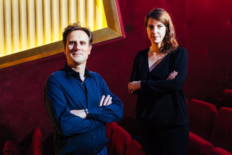 Frédéric Mermoud et Ursula Meier au Capitole le 14 novembre 2014 pour l'avant-première du film collectif