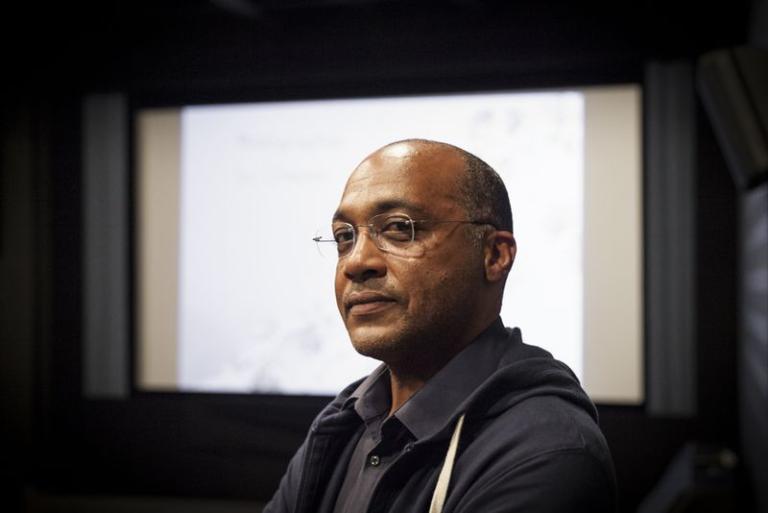 Le réalisateur Francis Mobio à la Cinémathèque suisse, le 1er octobre 2014, à l'occasion de la soirée-vernissage du DVD consacré à Luc Chessex.