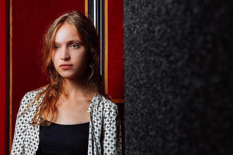 Jessica Cressy, comédienne du film "Martin Eden" de Pietro Marcello pour l'avant-première du film au Cinéma CityClub à Pully, le 1er septembre © Samuel Rubio / Cinémathèque suisse