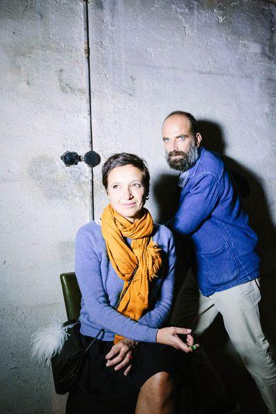 Les réalisateurs Massimo d'Anolfi et Martina Parenti dans les anciennes loges du Capitole, à l'occasion de l'avant-première de