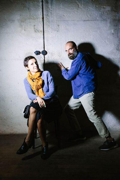 Les réalisateurs Massimo d'Anolfi et Martina Parenti dans les anciennes loges du Capitole, à l'occasion de l'avant-première de