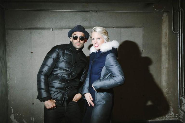 L'artiste JR et Tatyana Franck, directrice du Musée de l'Elysée, au Capitole, le 10 février 2016. ©Carine Roth / Cinémathèque suisse